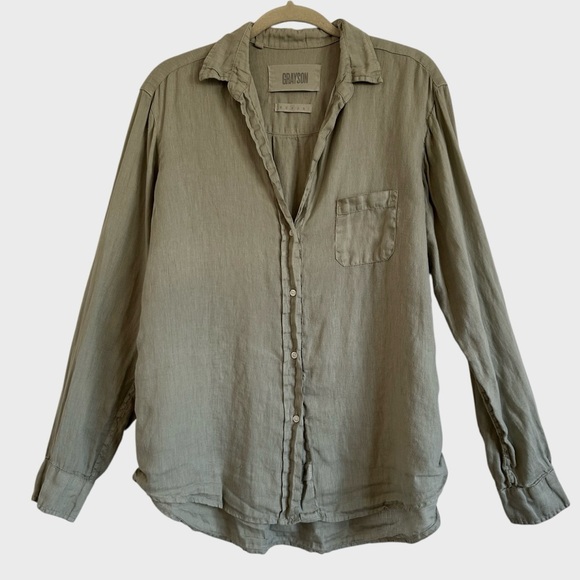 Grayson The Hero Willow Linen Button Up Shirt 3/Med - Picture 5 of 13